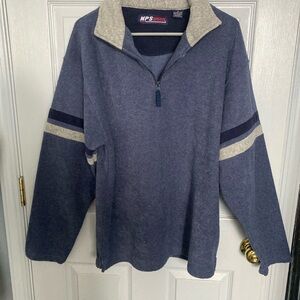 MPS sports 1/4 zip blue and gray pullover fleece size medium